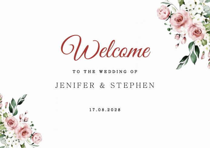 Wedding Welcome Sign Template Free Modelo PosterMyWall