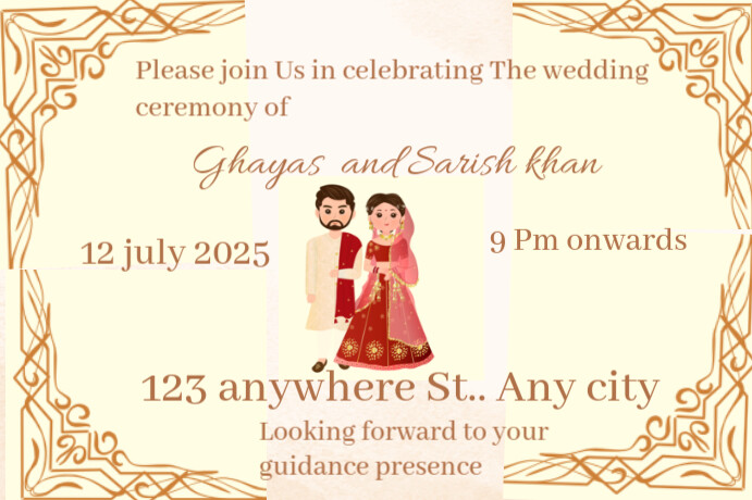 Weddings card Bandeira template