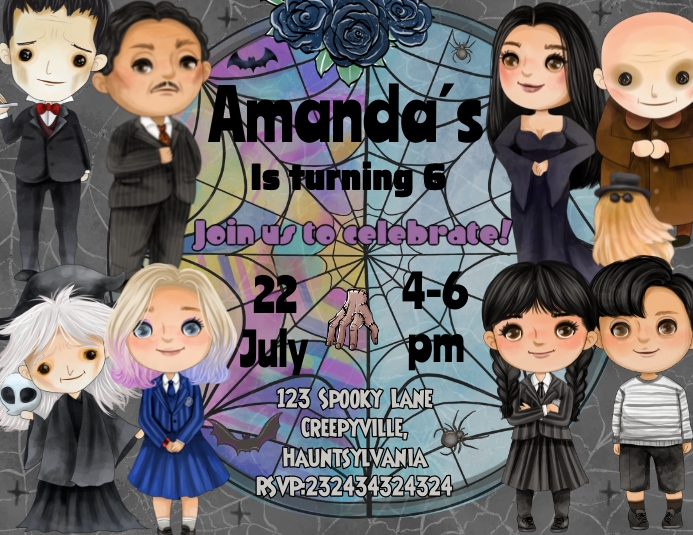 Wednesday addams birthday invitation Template PosterMyWall