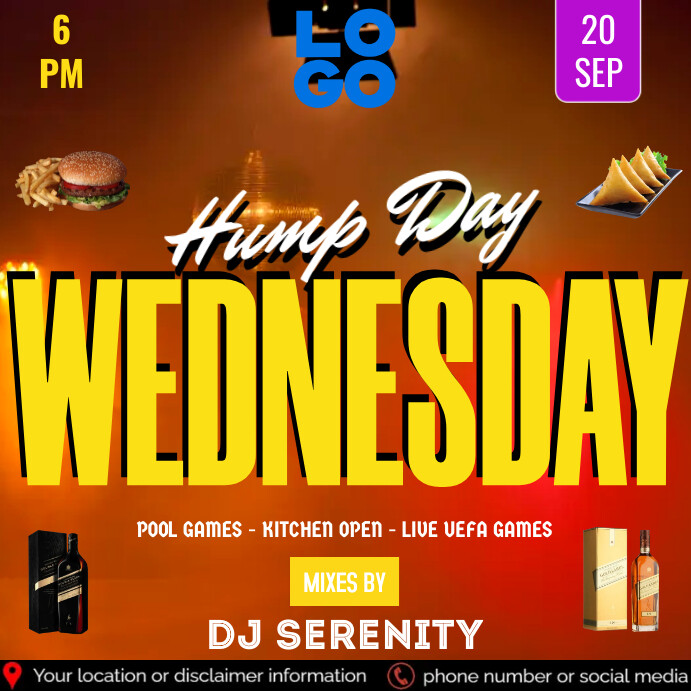 Wednesday bar poster Template PosterMyWall