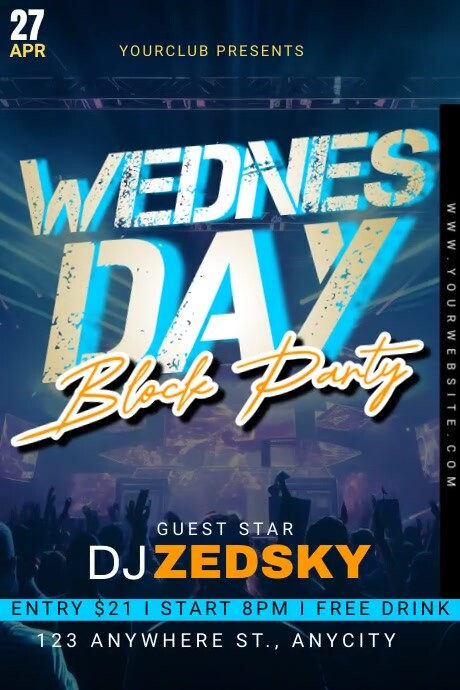 Wednesday Block Party Template | PosterMyWall