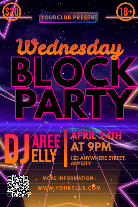 Plantilla de wednesday block party | PosterMyWall