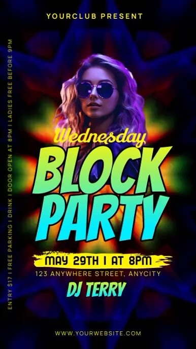 Plantilla de Wednesday Block Party | PosterMyWall