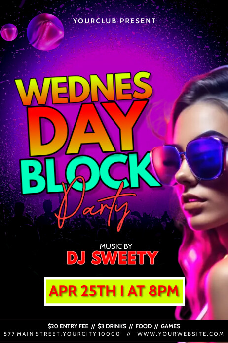 Wednesday Block Party Template | PosterMyWall