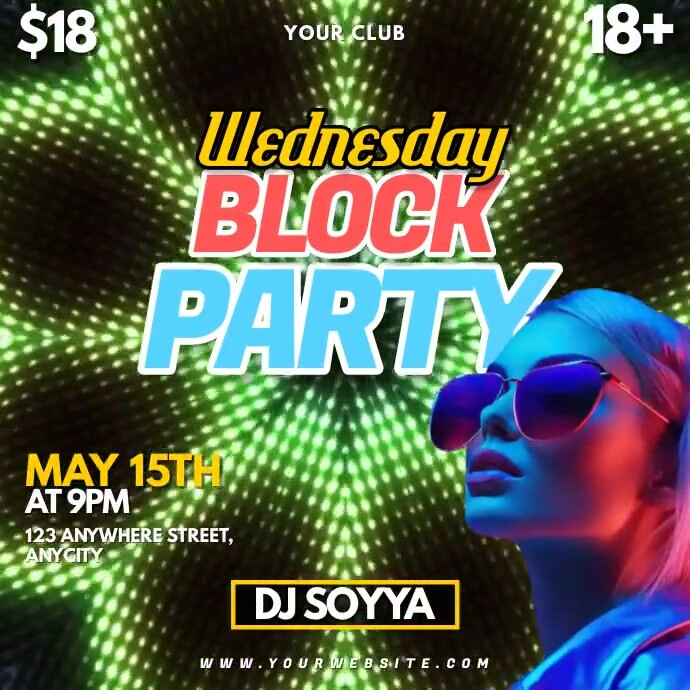 Plantilla de Wednesday Block Party | PosterMyWall