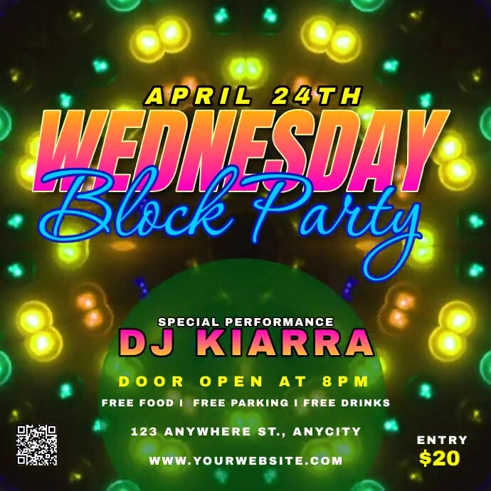 Modèle Wednesday Block Party | PosterMyWall