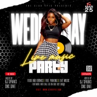 Wednesday club night party flyer Iphosti le-Instagram template