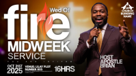 Wednesday Fire Midweek Service Flyer YouTube Thumbnail template