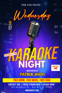 Wednesday karaoke night poster template
