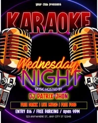Wednesday karaoke night video Instagram Portrait template
