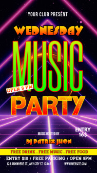 Wednesday music party poster História do Instagram template