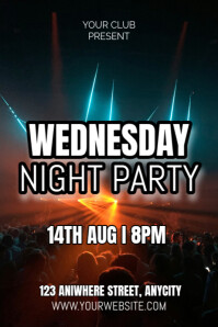 WEDNESDAY NIGHT PARTY Poster template