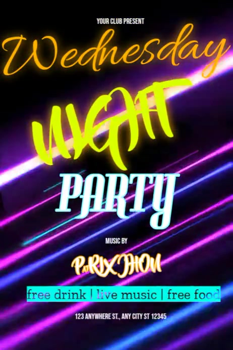wednesday nigth party Template | PosterMyWall