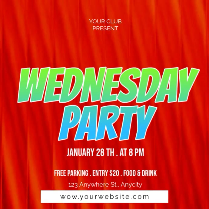 Wednesday party Template | PosterMyWall