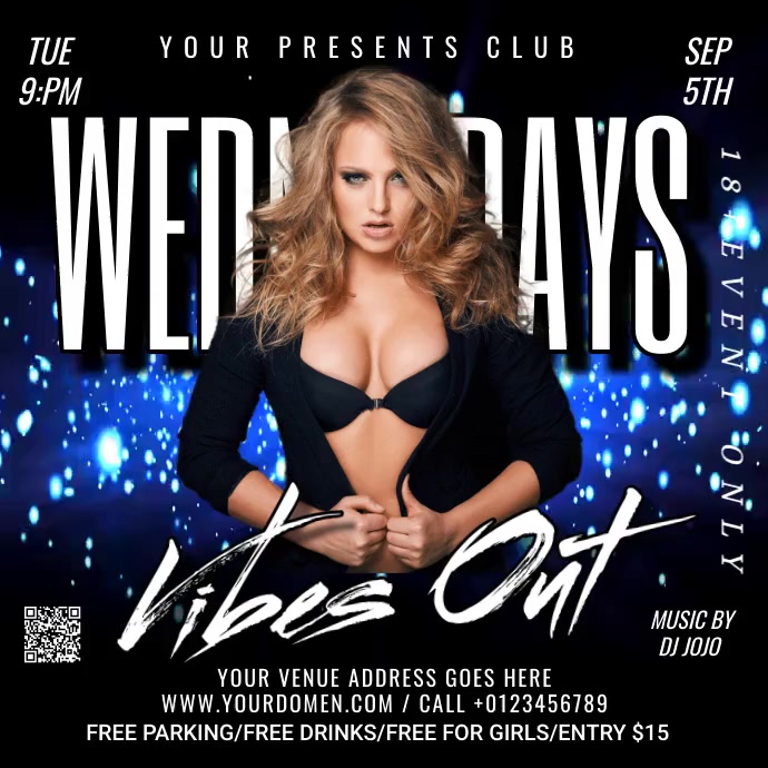 WEDNESDAY VIBES OUT Instagram Post template