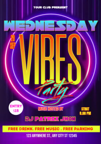 Wednesday vibes party poster A3 template