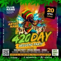 Weed Party IG Post Video Quadrat (1:1) template