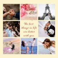 wedding collage album Square (1:1) template