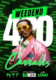 Weedend 420 Night Party A4 template