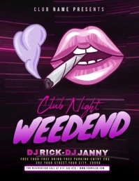 Weedend Club Night Flyer (US Letter) template