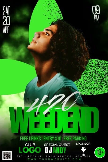 Weedend Party Poster template
