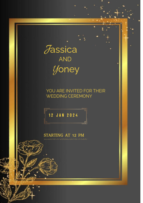 WEEDING CARD A2 template