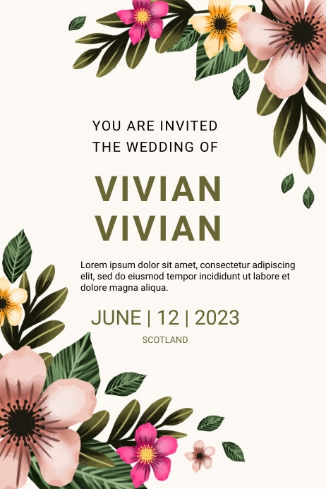 WEEDING INVITATION BANNER TEMPLATE | PosterMyWall