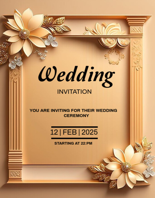 Weeding Shape Card WEEDING INVITATION CARD Template | PosterMyWall