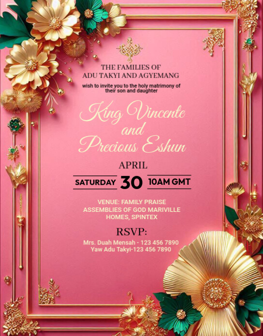 WEEDING INVITATION CARD Template | PosterMyWall
