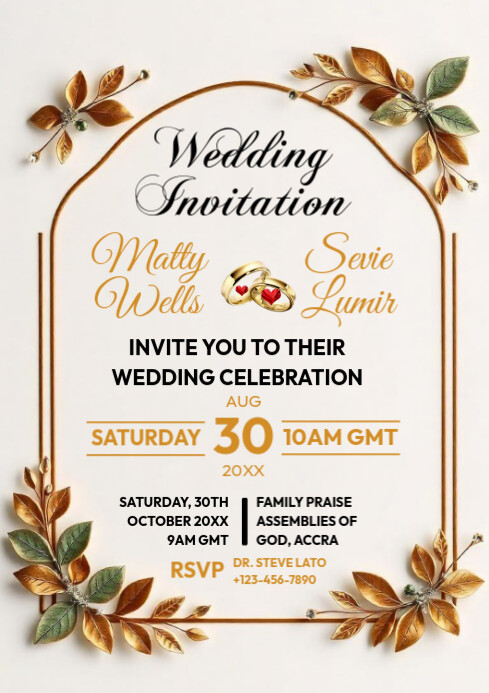 WEEDING INVITATION CARD Template | PosterMyWall