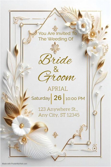 Weeding invitation card Poster template