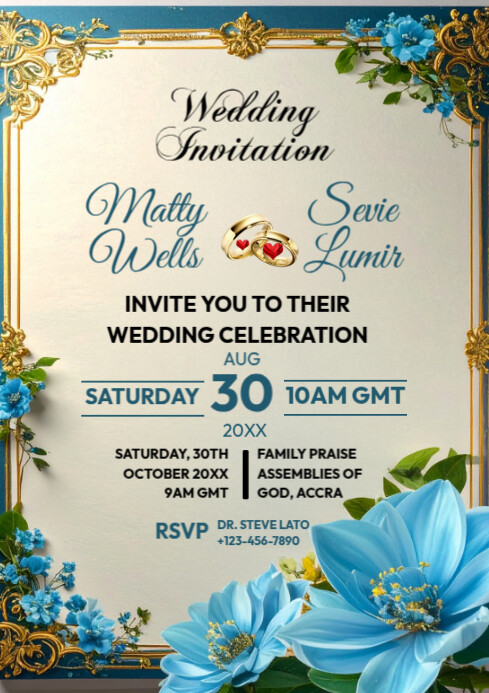 Weeding Shape Card WEEDING INVITATION CARD Template | PosterMyWall
