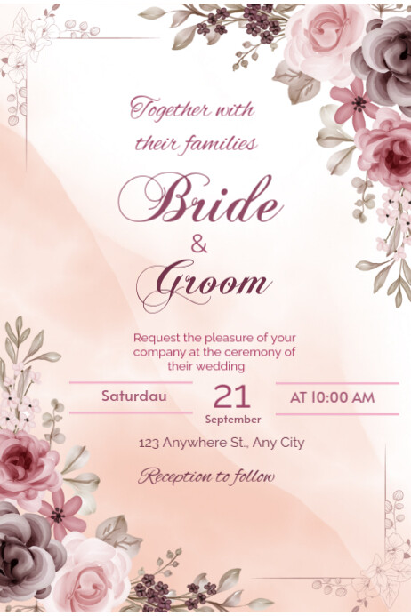 WEEDING INVITATION CARD POSTER Template | PosterMyWall