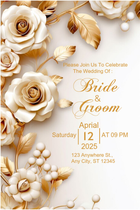 weeding invitation card poster Template | PosterMyWall