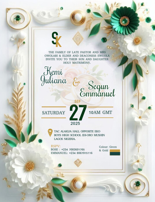 Weeding invitation card template Folheto (US Letter)