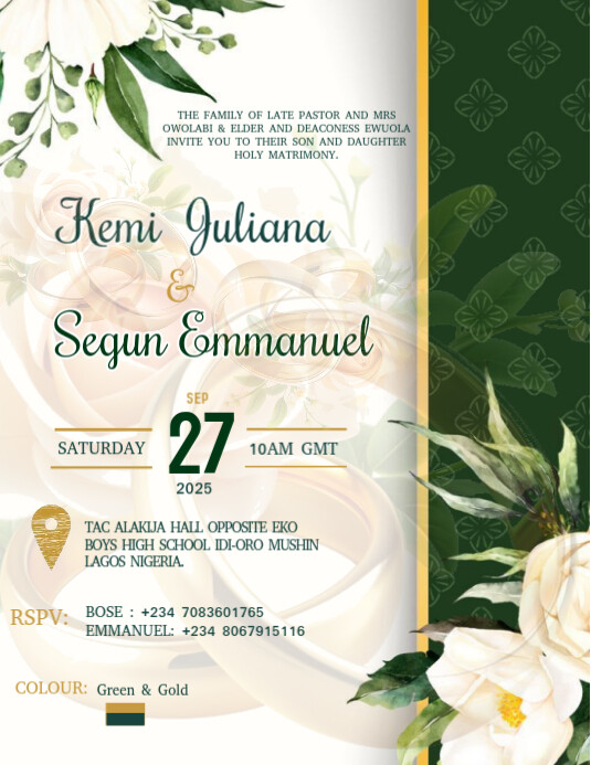 Weeding invitation card templates Folheto (US Letter)