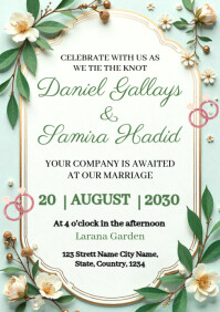 Weeding invitation Flyer A4 template