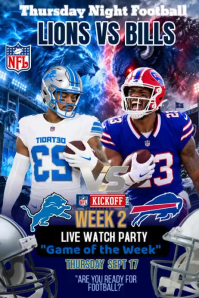 Violet Football Watch Party 海报 Template