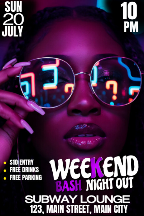 WEEK END PARTY Poster template