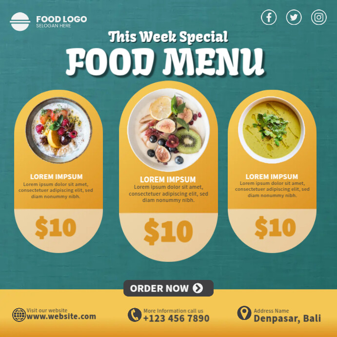 Week Food Menu Template | PosterMyWall
