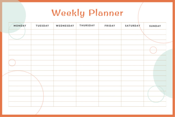 Week Planner Simple Design Template | PosterMyWall