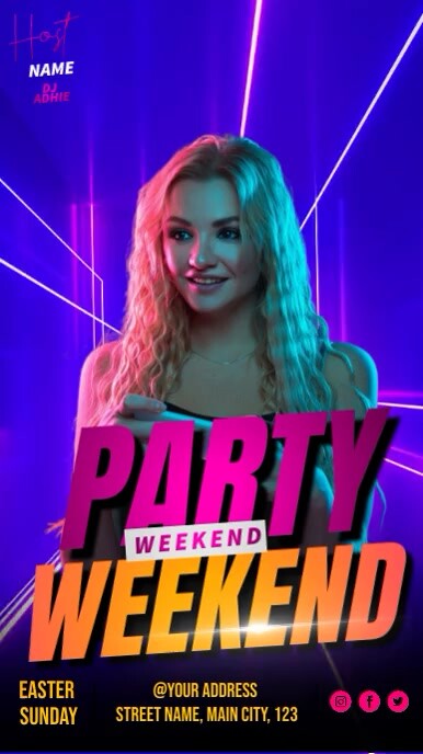 Weeken Party Ads Instagram Story template