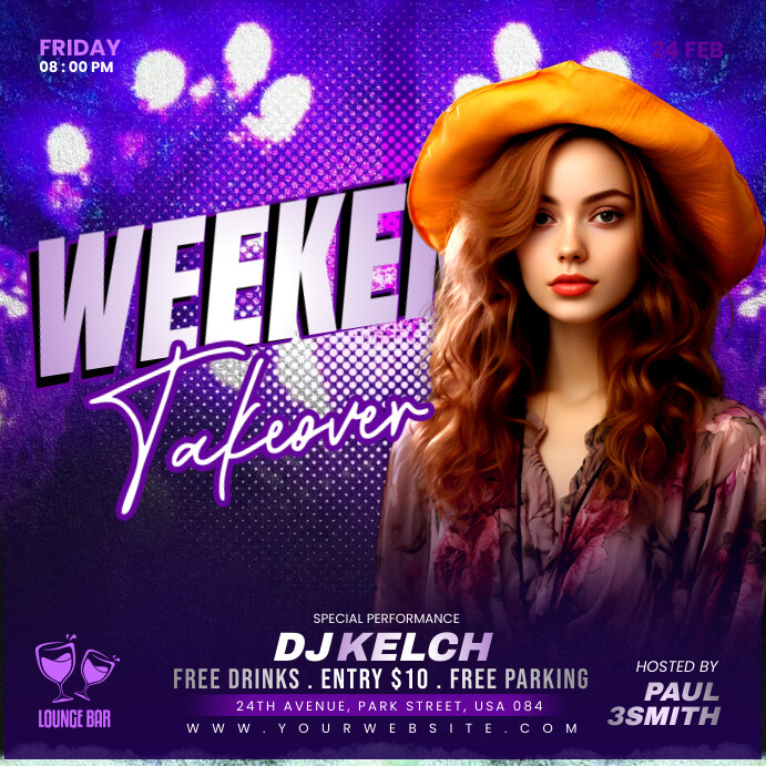 The Weeken Design weeken takeover Templat | PosterMyWall