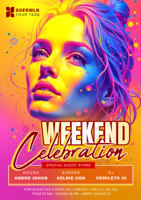 Weekend Celebration Event A4 Template | PosterMyWall
