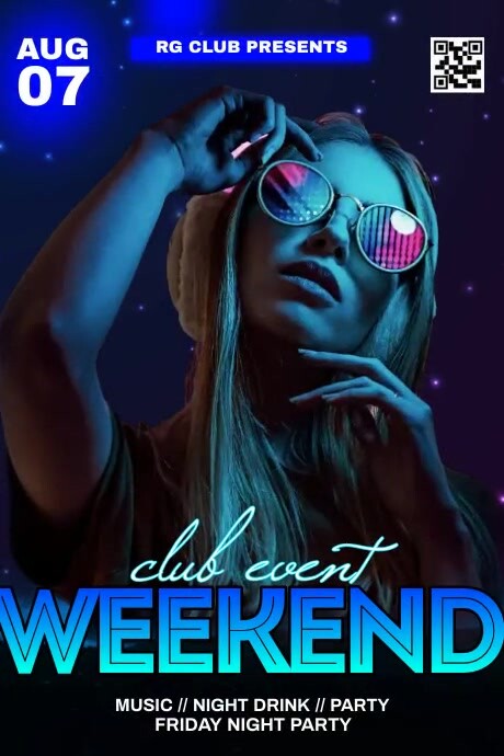 Club Event Image Weekend Club Event Template | PosterMyWall