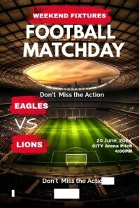 FOOTBALL MATCH FIXTURE Template | PosterMyWall