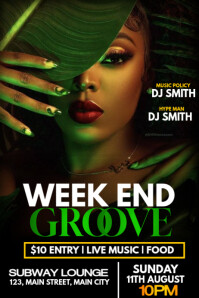weekend groove party Poster template