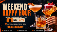 Czarny Happy Hour Promotion Цифровой дисплей Template