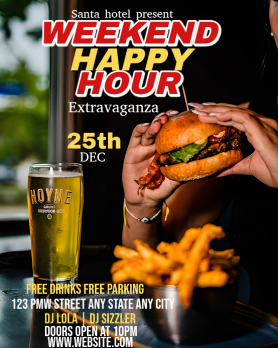 Weekend happy hour flyer Template | PosterMyWall