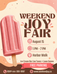 黄色 Weekend Joy Fair Pamflet Template